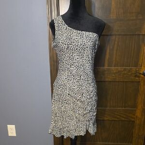 SHEIN One-Shoulder Leopard Dress
